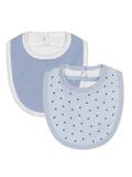Set bavette fantasia azzurro neonato (2pz)