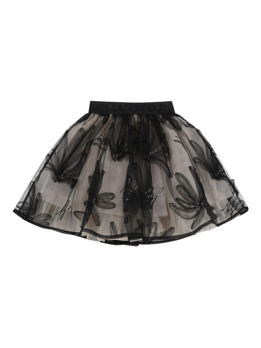 Gonna in tulle con stampa Z31121 192 KARL LAGERFELD KIDS 