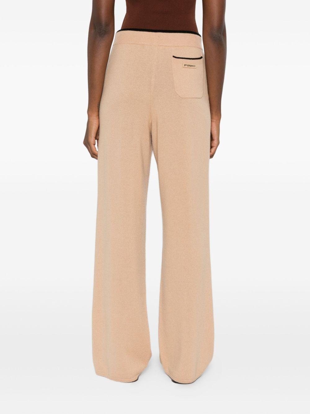 Pantaloni beige in maglia 105490A2Q9 C65 PINKO 