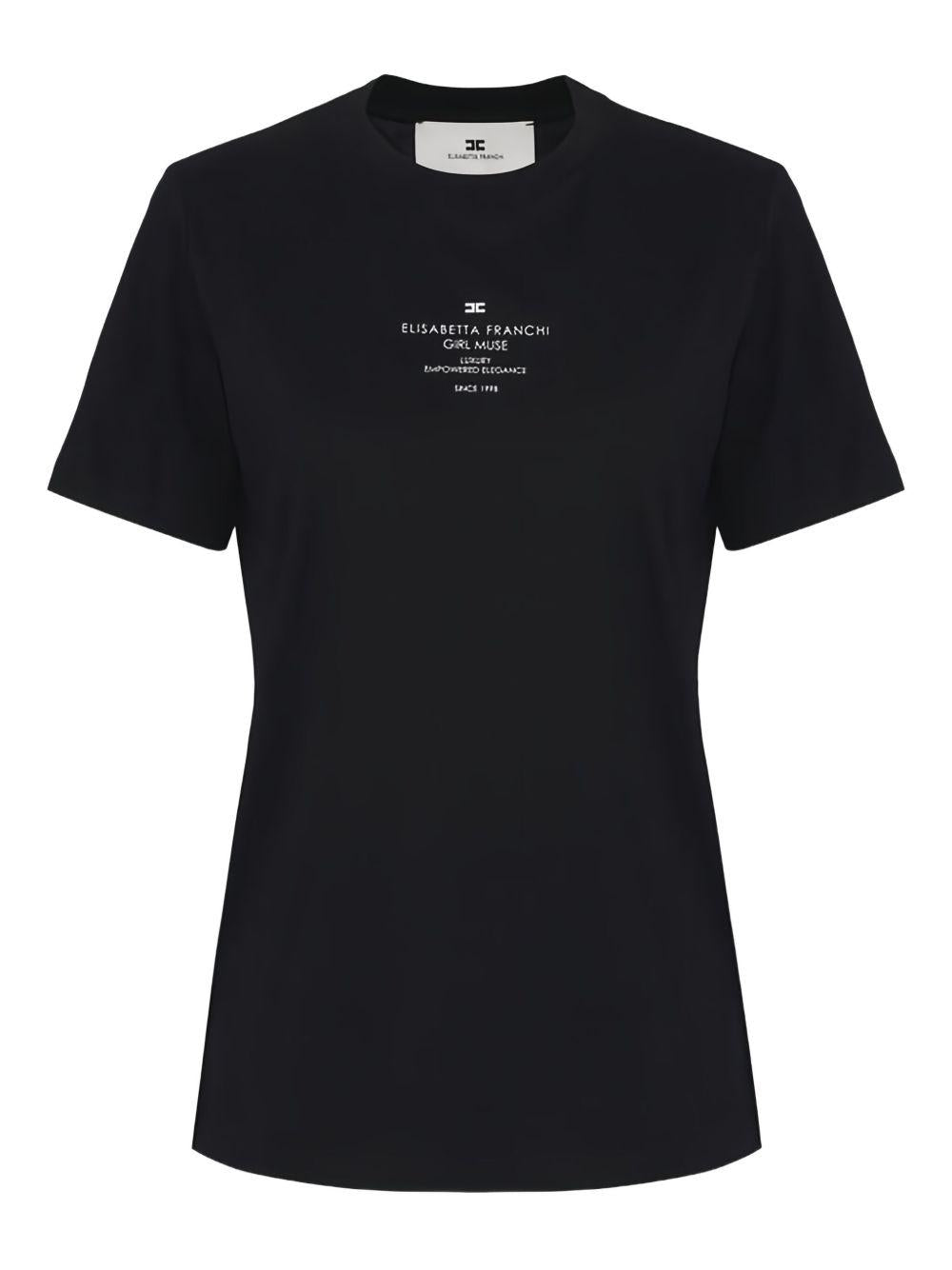 T-shirt in Cotone con Stampa e Maniche Corte MA63D56E2 110 ELISABETTA FRANCHI 