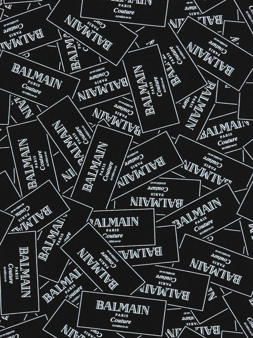 T-shirt Nera con Logo BX8Q11Z3186 930BC BALMAIN KIDS 
