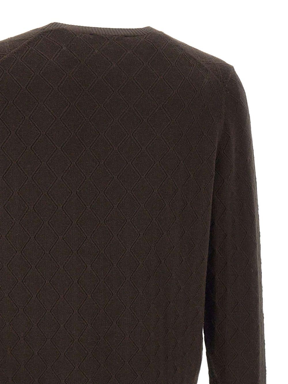 Maglione marrone con motivo a rombi DK97022 MORO DIKTAT 