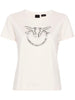 T-shirt latte love birds con pietre