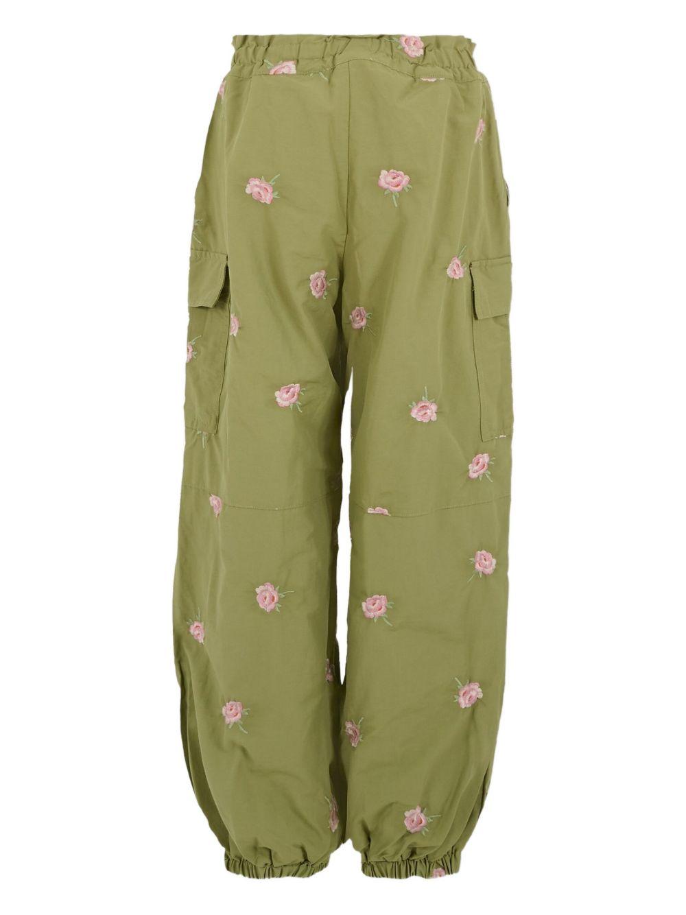 Pantaloni Cargo Verdi per Bambini con Ricamo a Rose TX6D20Z3054 727EM STELLA MCCARTNEY KIDS 