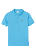 Polo azzurra mini logo ricamo