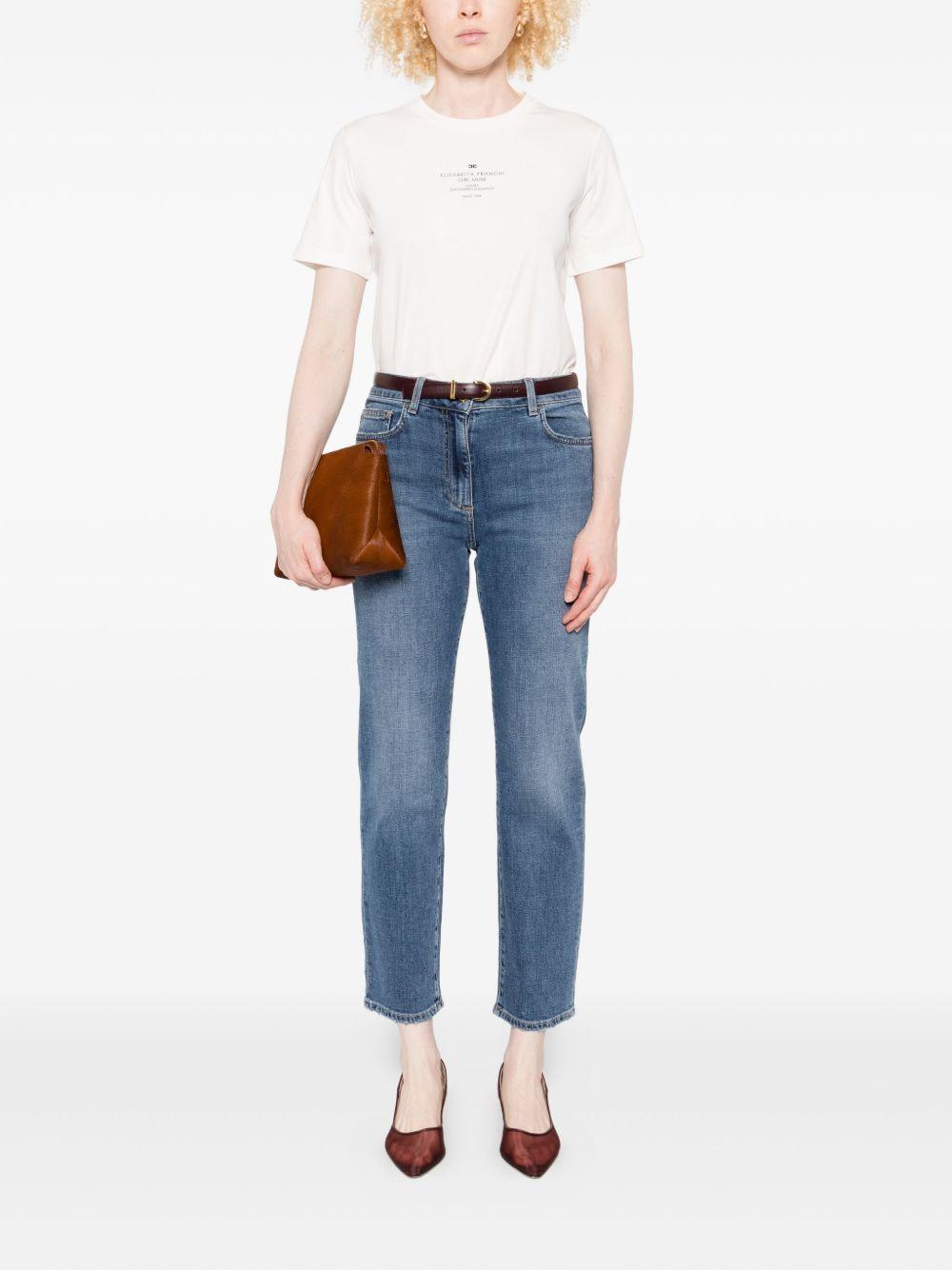 T-shirt con Logo e Girocollo MA63D56E2 270 ELISABETTA FRANCHI 