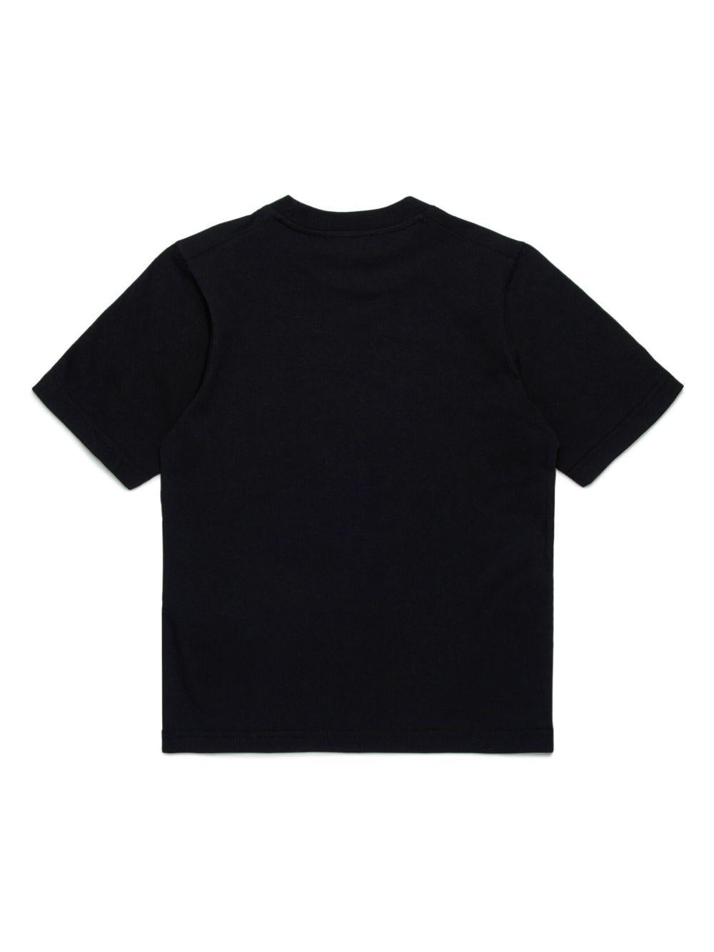 T-shirt nera logo multicolor