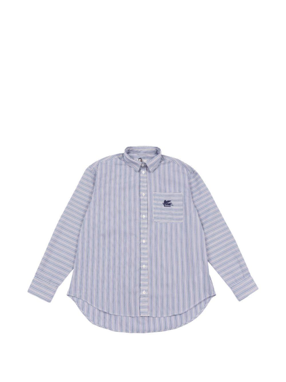 Camicia in cotone a righe con taschino GY5P00Z3313 101BL ETRO KIDS 