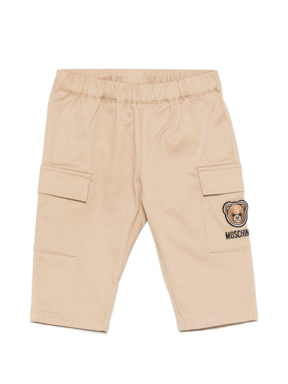 Pantaloni cargo con tasche applicate MUP05RLPA01 20829 MOSCHINO KIDS 