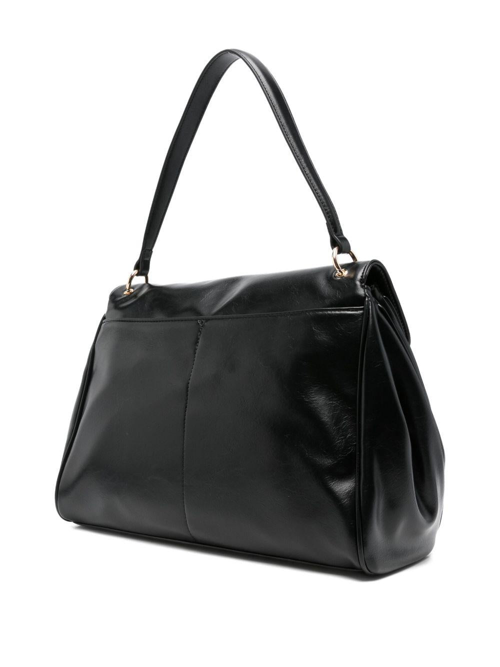 Borsa nera con tracolla e placca frontale 252TD8050 00006 TWINSET 