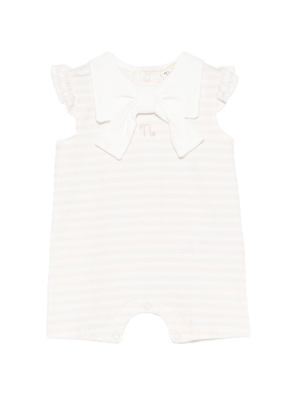 Tutina a righe in cotone con fiocco E26403 ROSA NANAN KIDS 