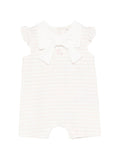 Tutina a righe in cotone con fiocco