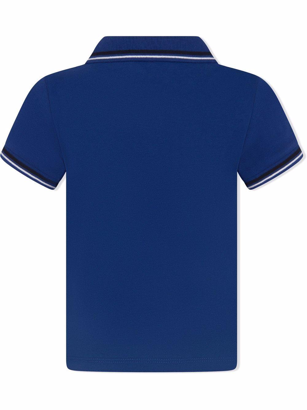 Polo blu royal con orli in contrasto noenato