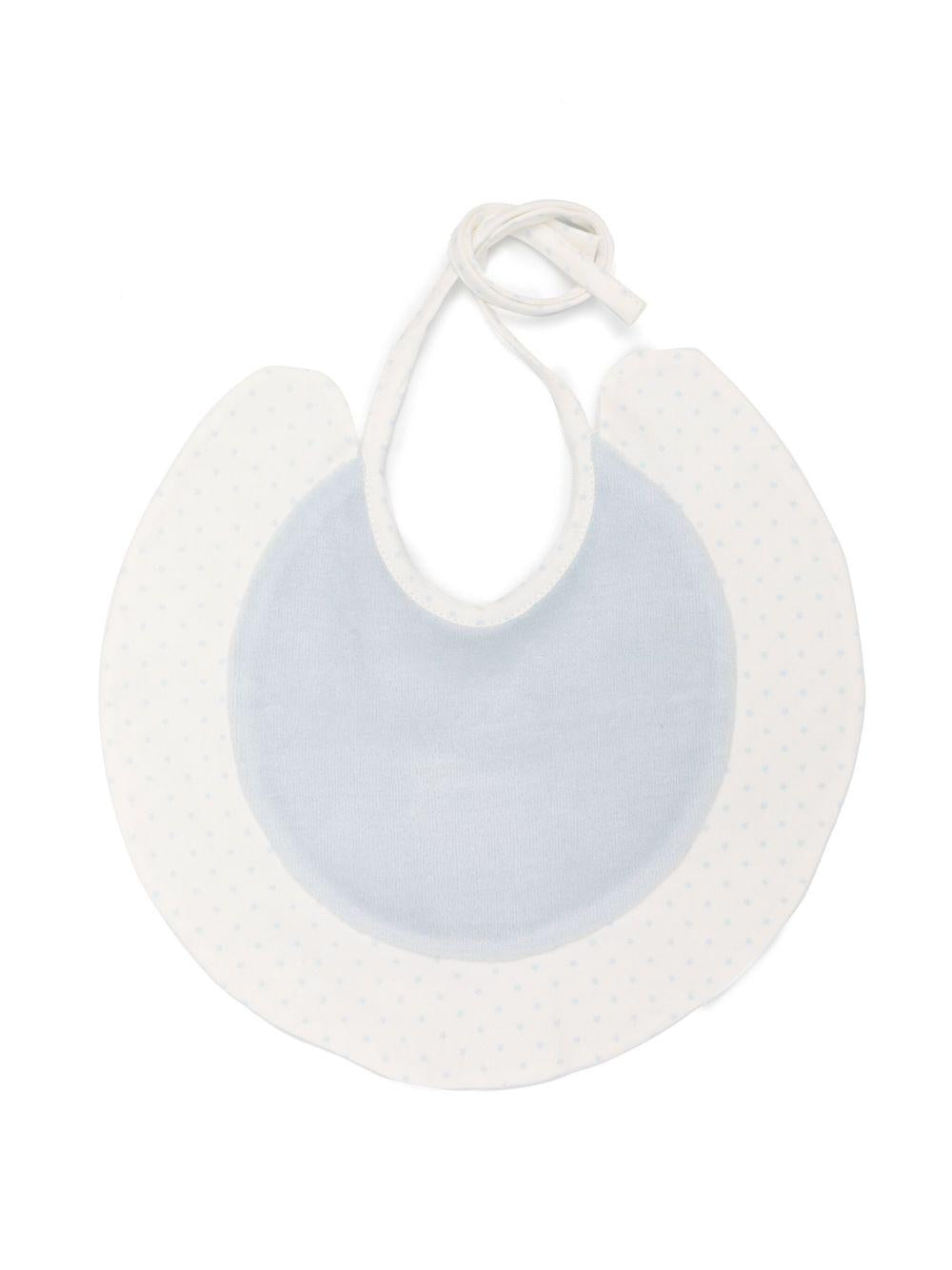 Bavetta azzurra ruches con pois
