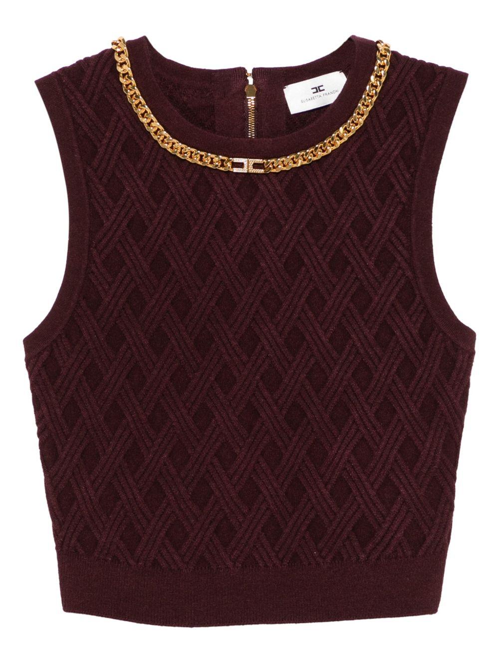 Top Corto con Motivo a Rombi TK60B56E2 EA4 ELISABETTA FRANCHI 