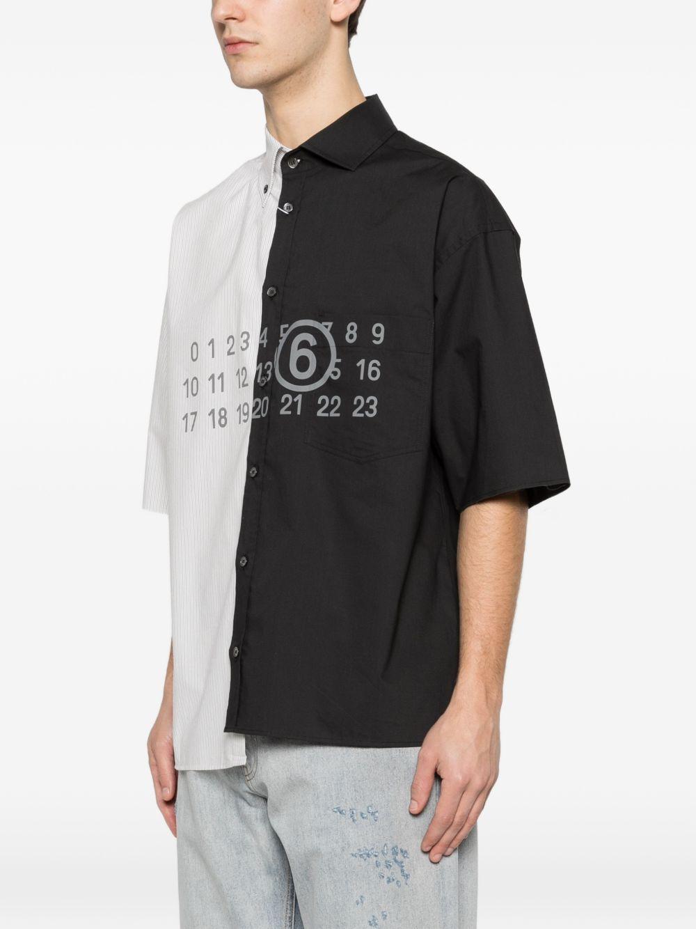 Camicia in cotone a pannelli con stampa numerica SH0DR0007MTN136 961 MM6 MAISON MARGIELA 