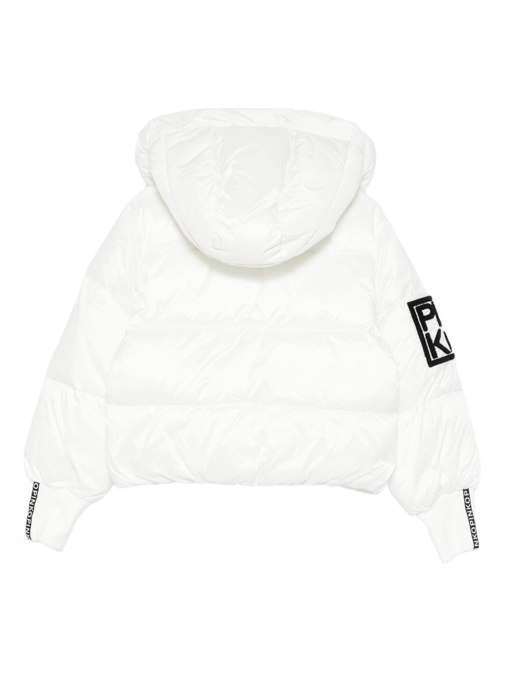 Giacca bianca con cappuccio KFGB009CNY026 D828 PINKO UP 