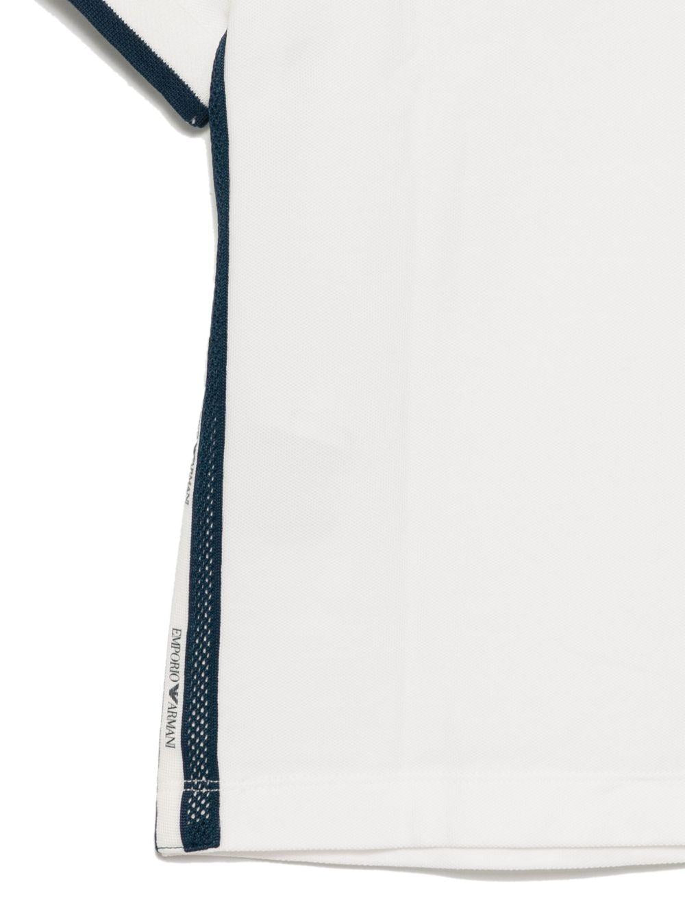 Polo bianca con orli a contrasto blu EB000155AF10497 M0015 EMPORIO ARMANI KIDS 