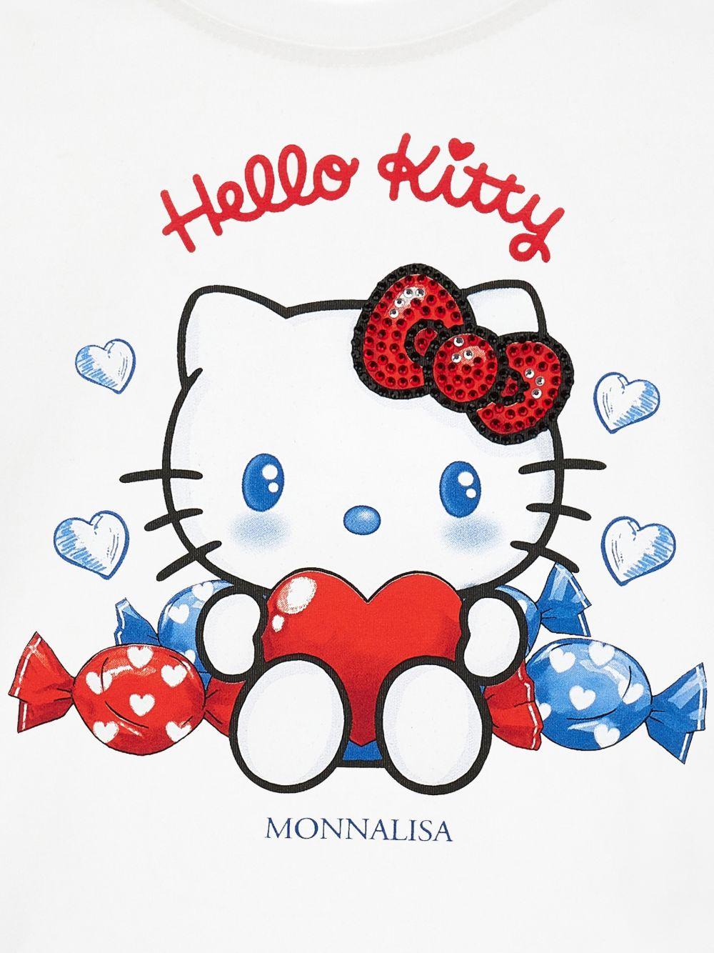 T-shirt con stampa Hello Kitty 11G6187201 0099 MONNALISA KIDS 