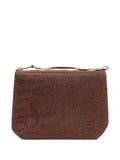 Pochette con strass e zip