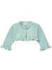 Cardigan crop verde acqua con ricami