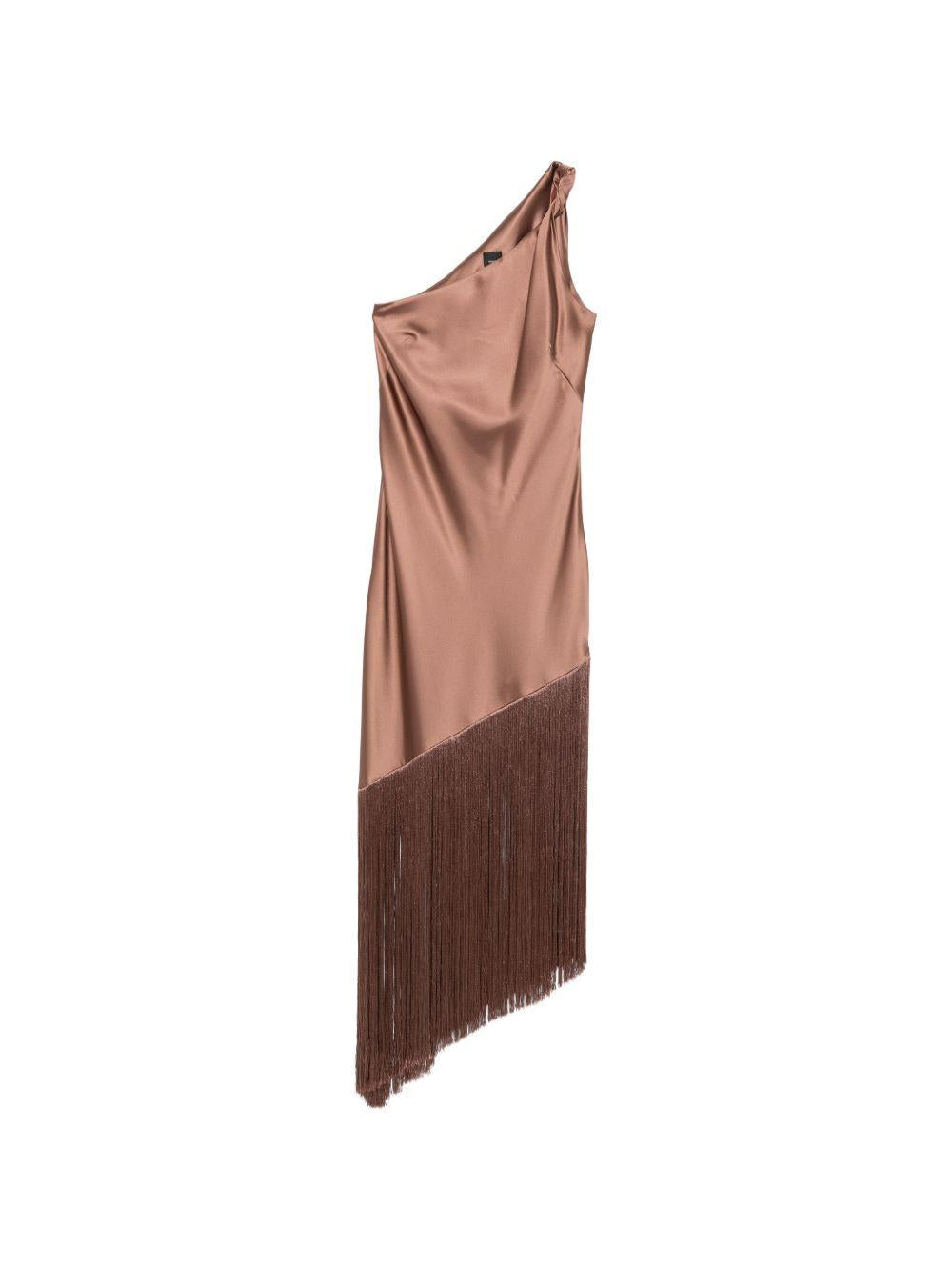Abito monospalla con frange 106352A33D L50 PINKO 