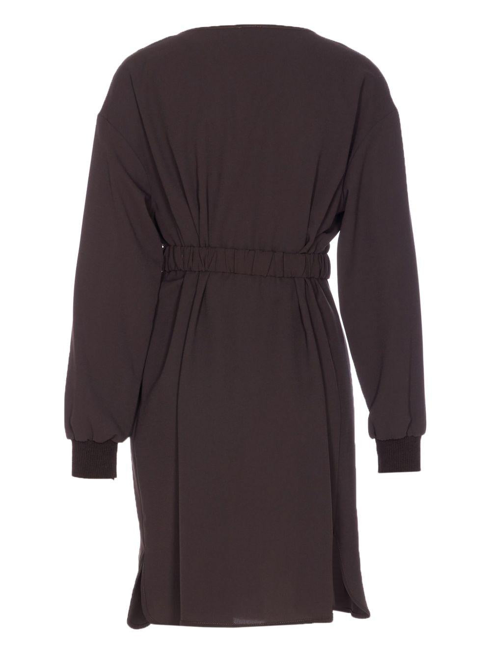 Abito marrone con cintura decorata 105586A2QW M04 PINKO 