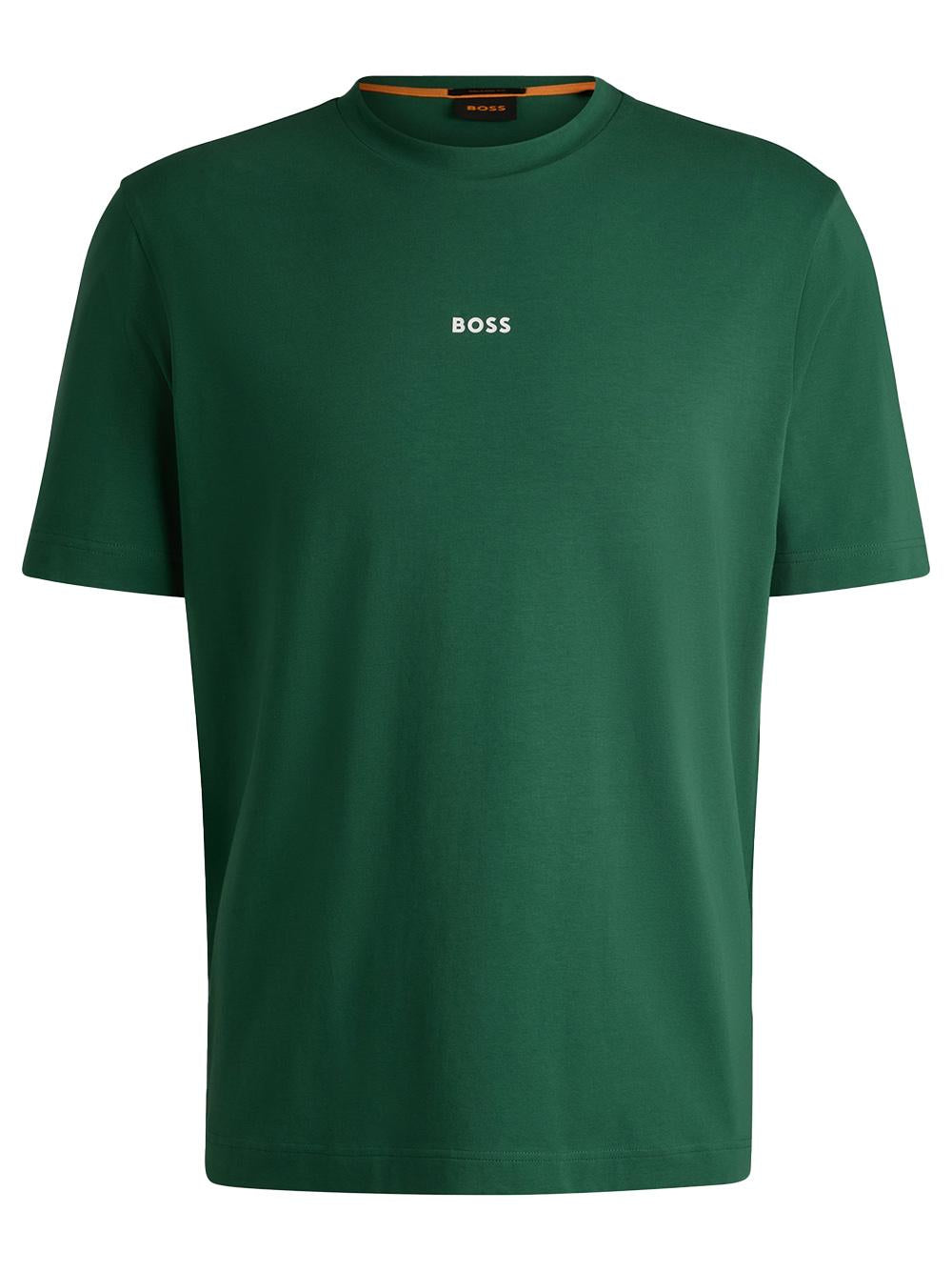 T-shirt verde mini logo petto 50473278 343 BOSS 