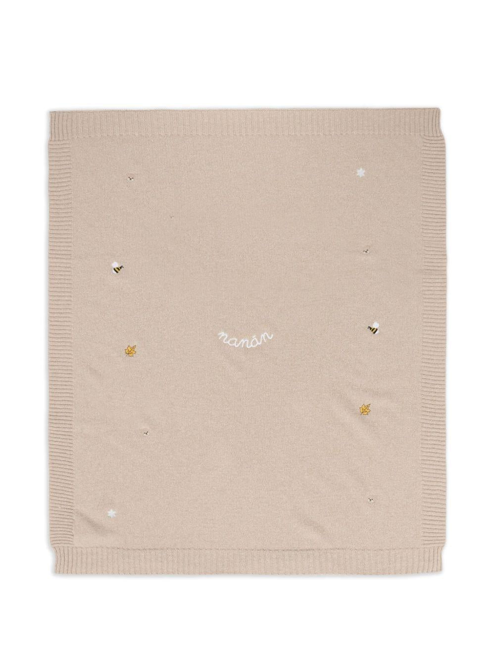 Coperta Beige per Bambini con Logo Ricamato I25012 BEIGE NANAN KIDS 