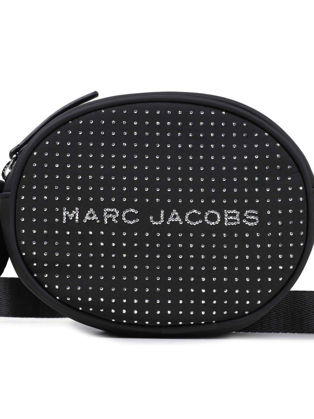 Borsa nera ovale con strass