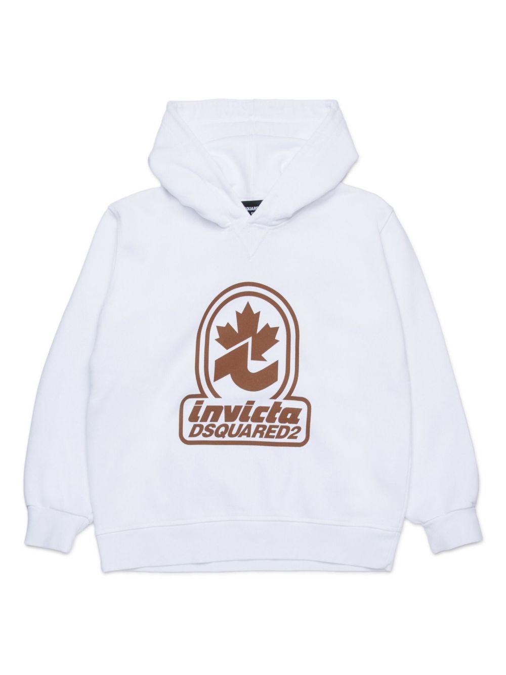Felpa bianca logo invicta