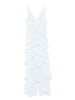 Abito celeste Red Carpet con balze e cristalli