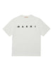 T-shirt crema di cotone con stampa logo