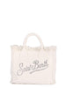 Borsa colette in canvas con strass avorio