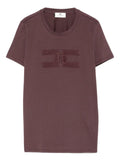 T-shirt a Maniche Corte con Logo Ricamato