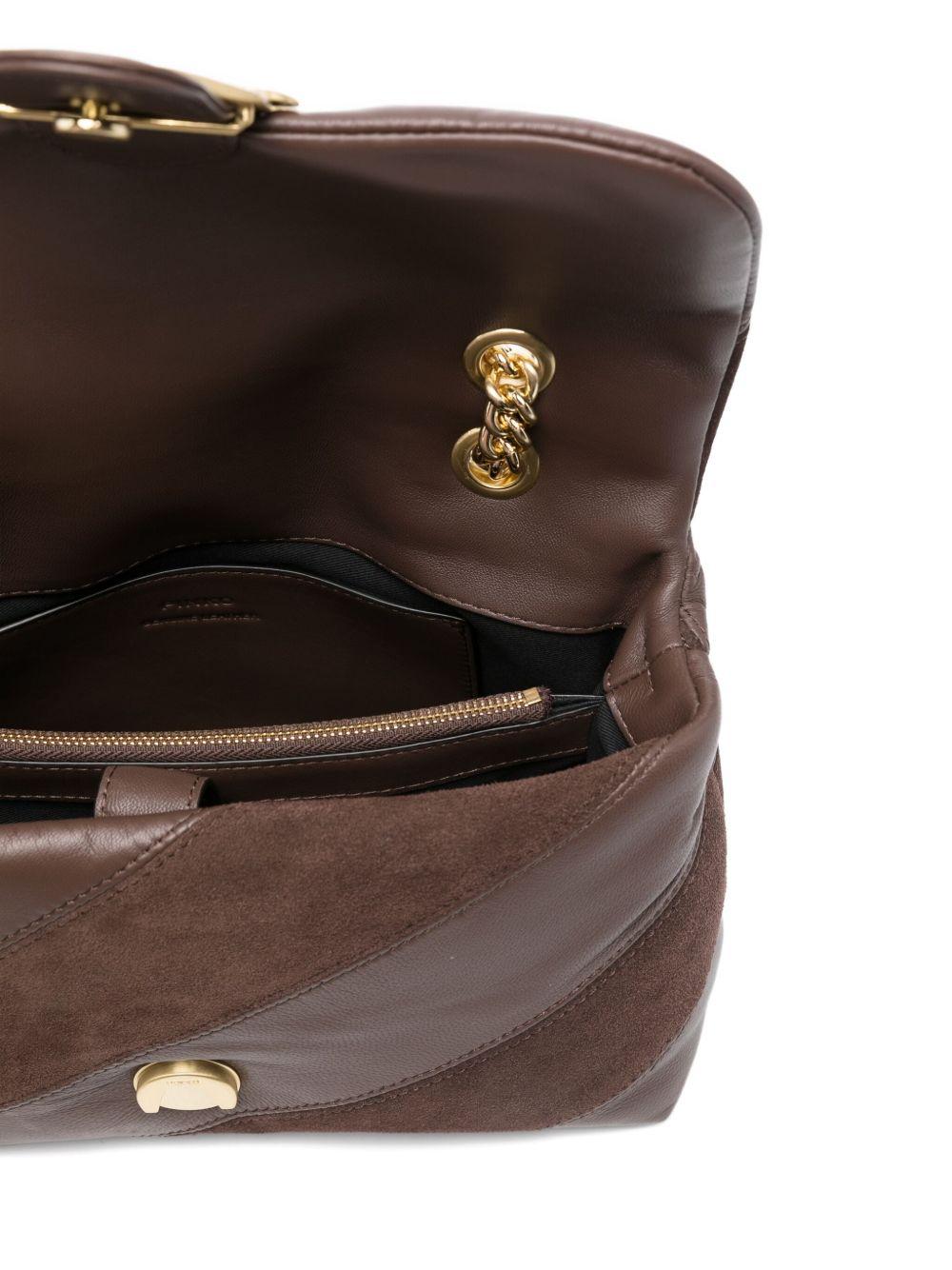 Borsa a Spalla Marrone con Dettagli a Righe 100038A2JY L74V PINKO 