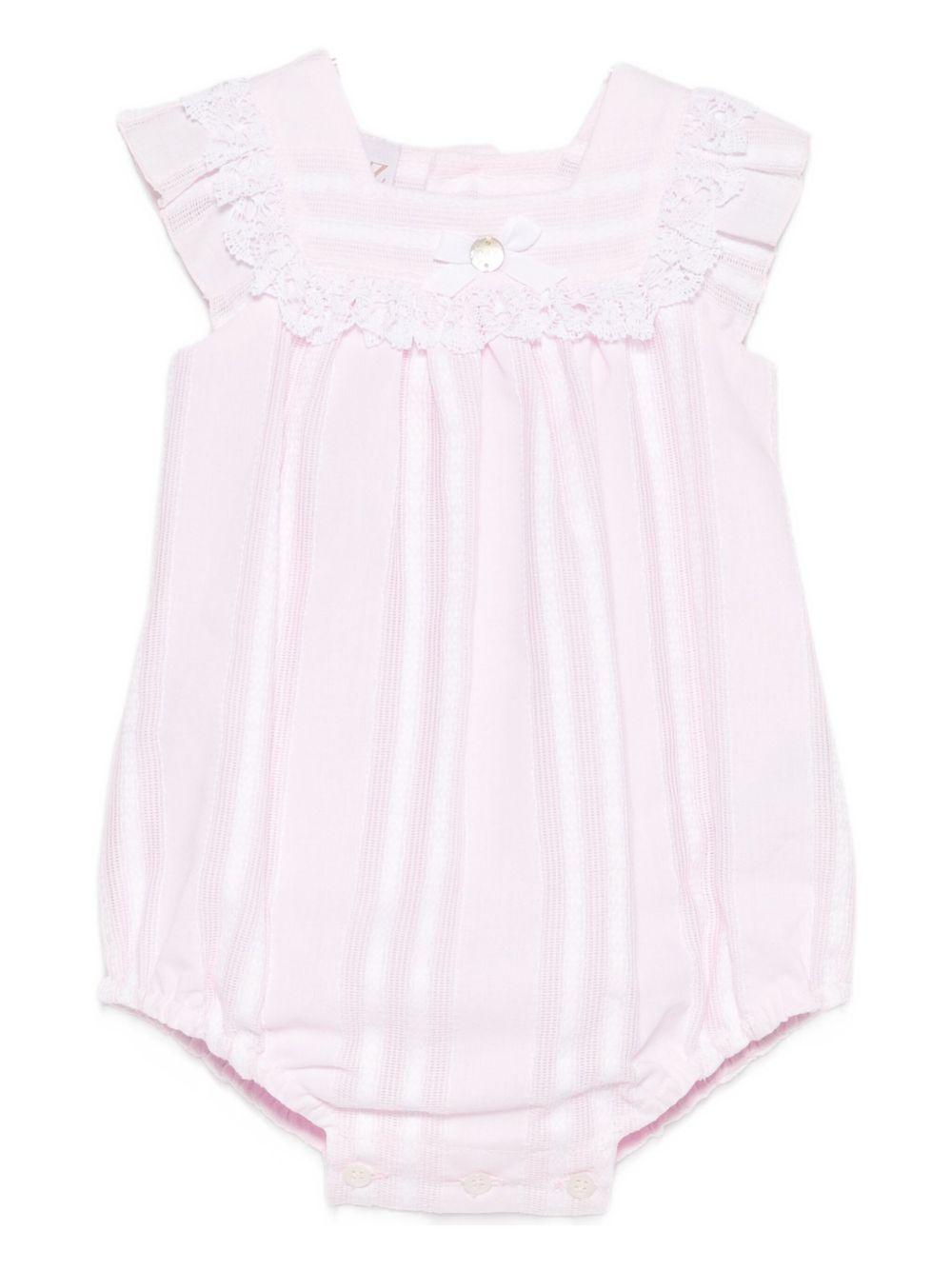 Abito neonata rosa in cotone e pizzo Paz Rodriguez 005151560 37T1700 PAZ RODRIGUEZ KIDS 