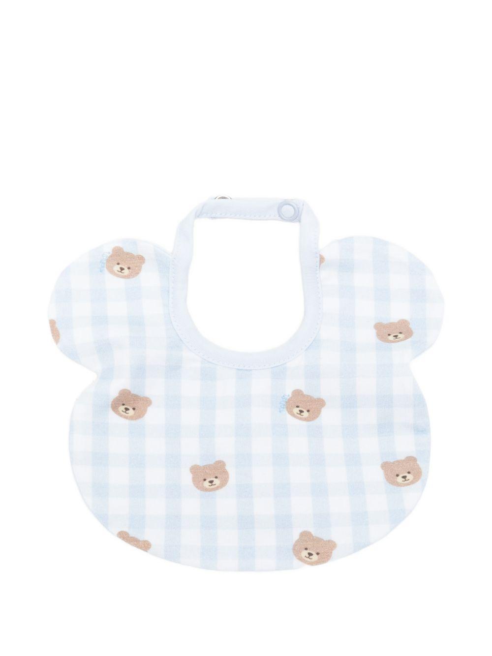 Bavaglino in cotone a quadretti E26021 AZZURRO NANAN KIDS 