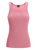 Canotta in cotone costine rosa