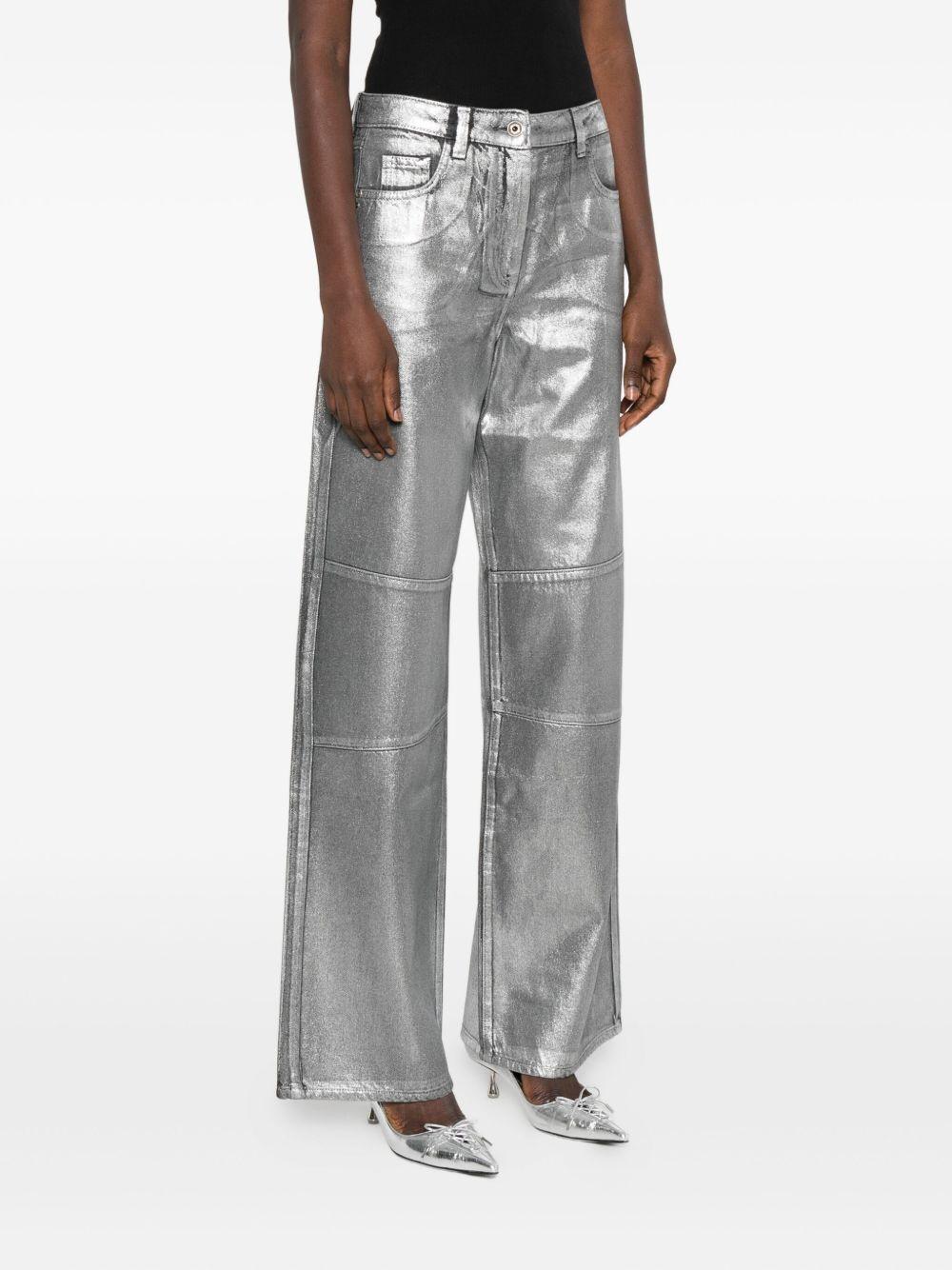 Pantaloni argento metallizzati con inserti Patrizia Pepe 8P0737D114 FG08 PATRIZIA PEPE 