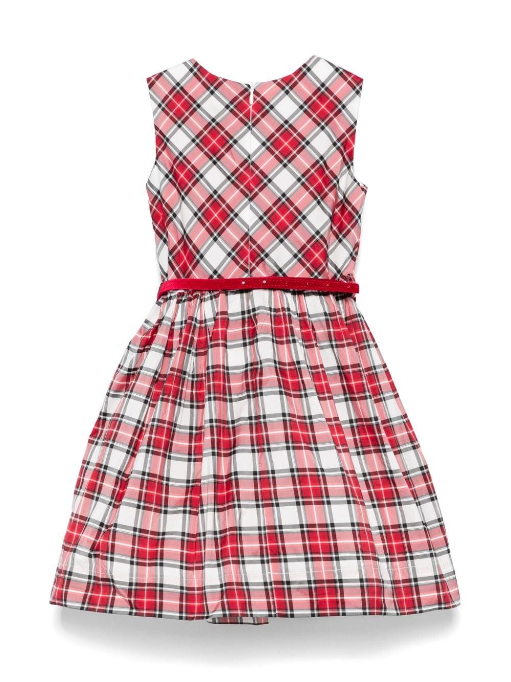 Abito rosso tartan 11D9214420 4301 MONNALISA KIDS 