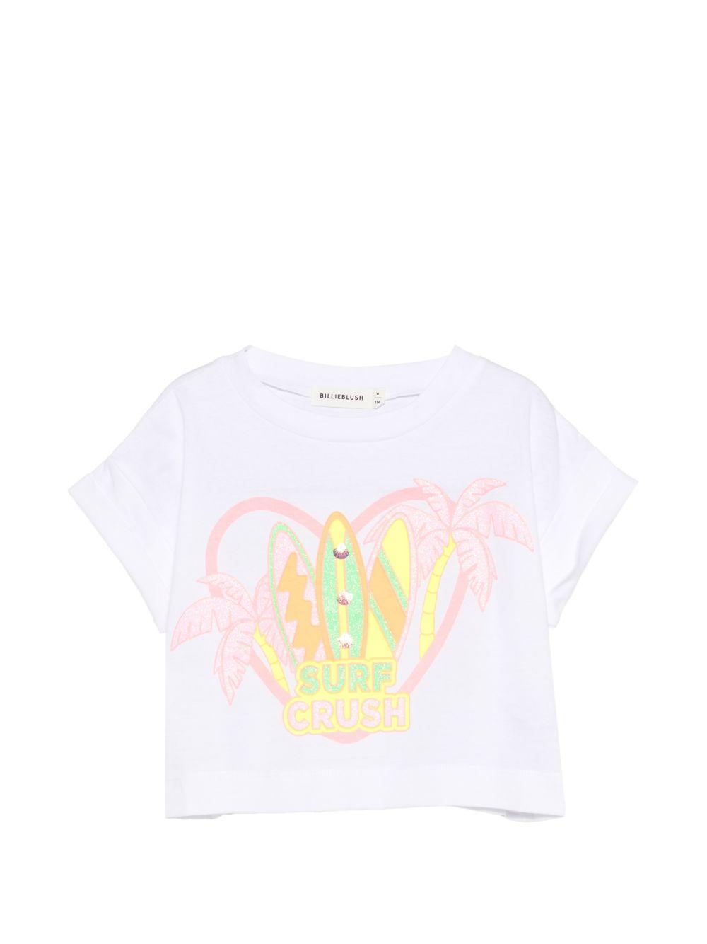 T-shirt in cotone con stampa grafica U21951 10P BILLIE BLUSH KIDS 