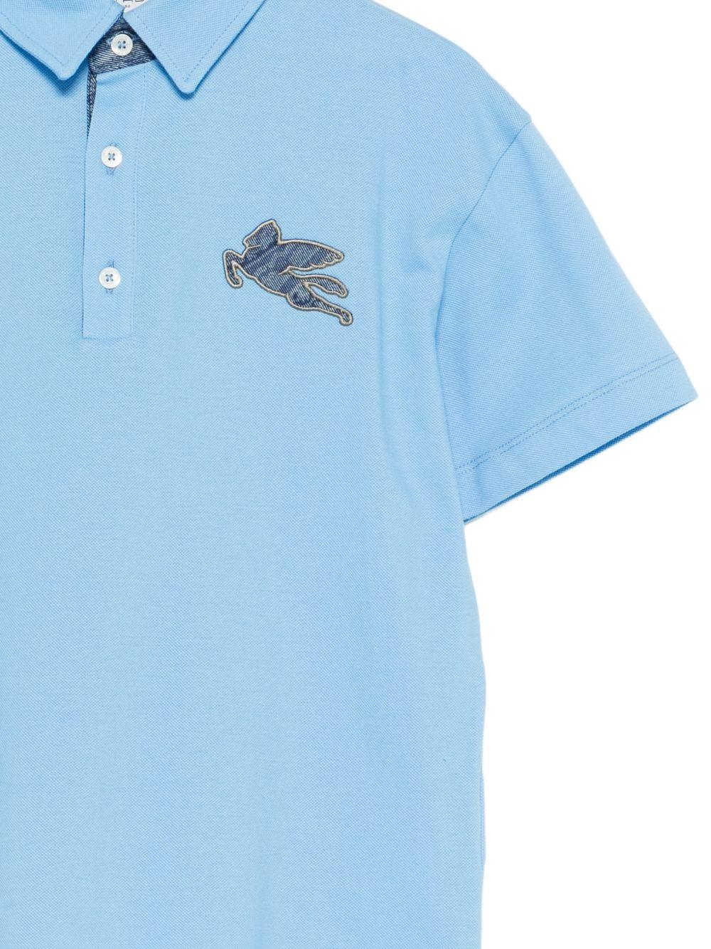 Polo azzurra con ricamo aereo GY8P01Z0022 673 ETRO KIDS 