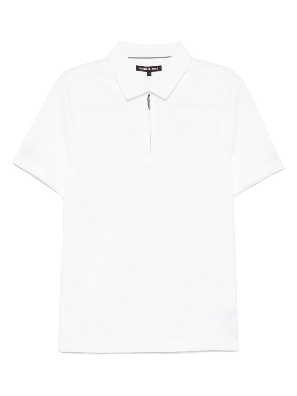 Polo bianca con zip