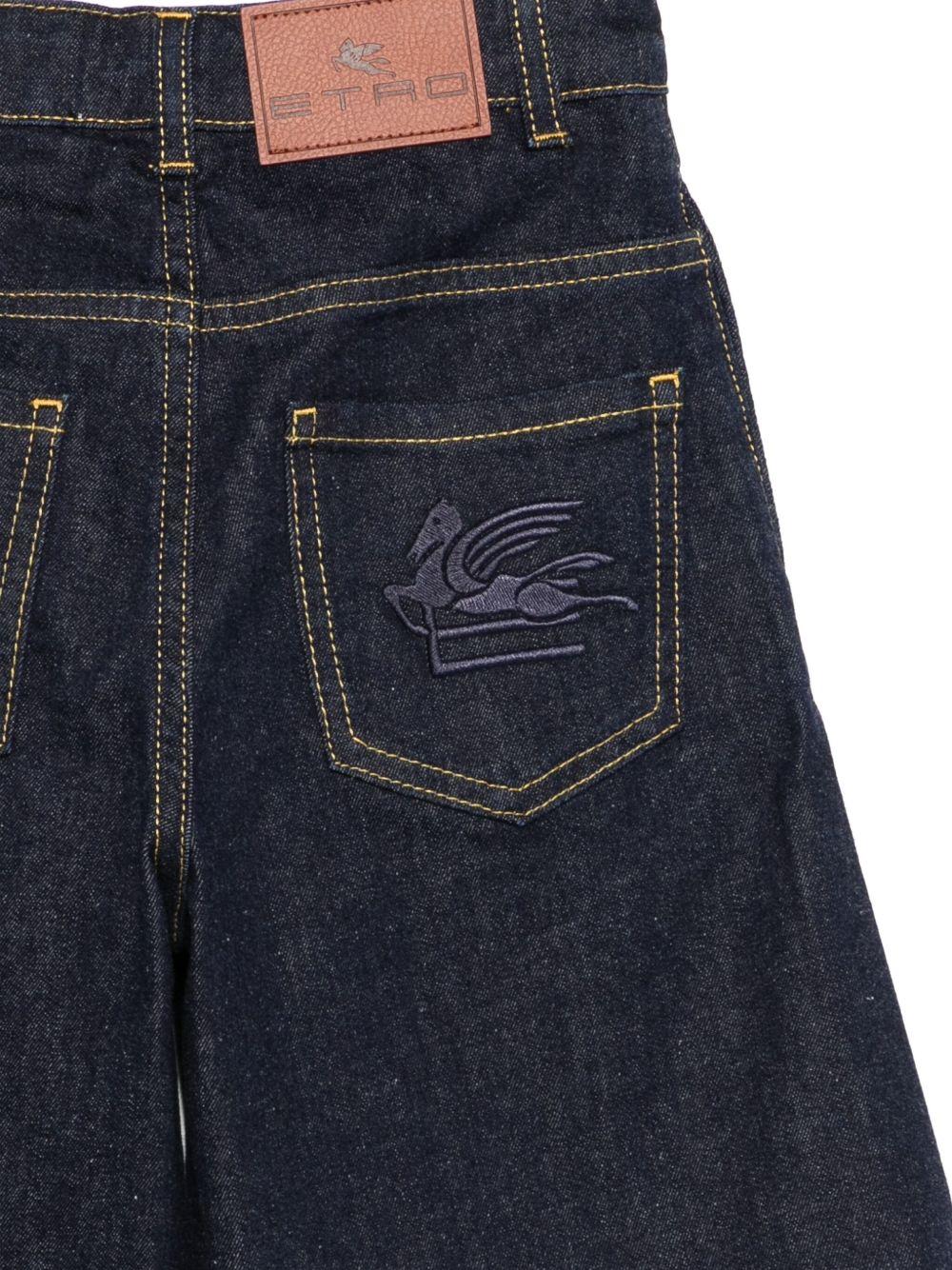 Shorts Denim  Indaco con Ricamo Pegasus GX6A19D0101 620 ETRO KIDS 
