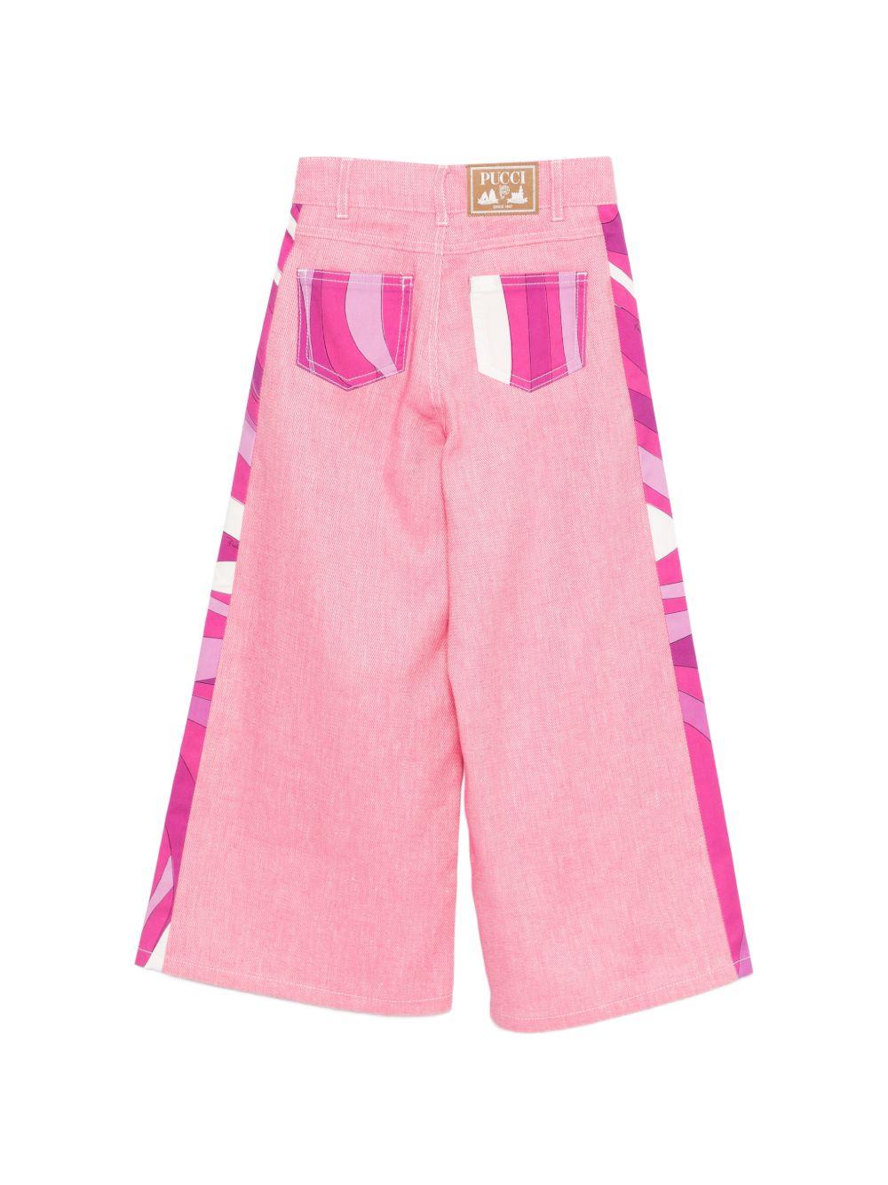 Pantaloni a gamba larga con stampa grafica PY6B30D0139 542 EMILIO PUCCI KIDS 