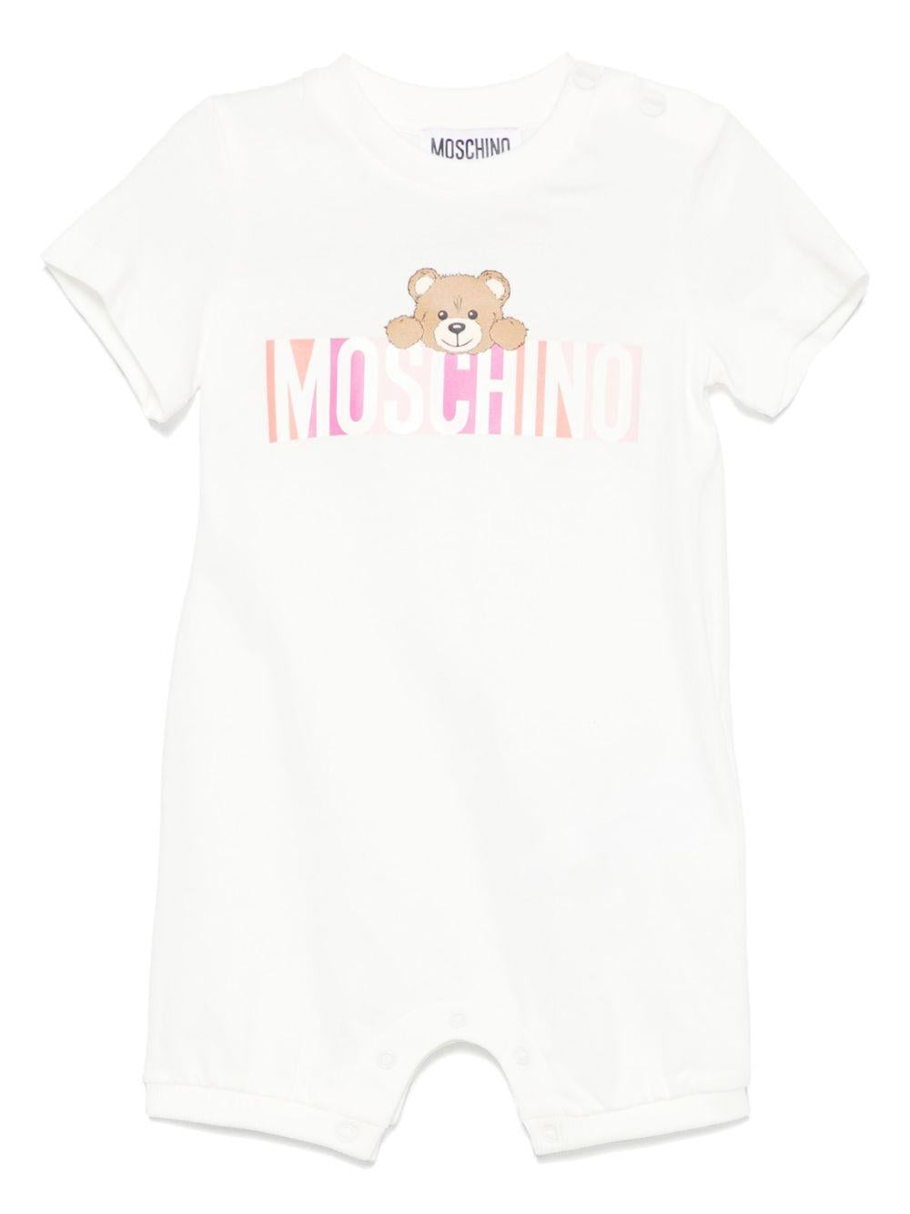 Tutina bianca logo lettering sfumato neonata