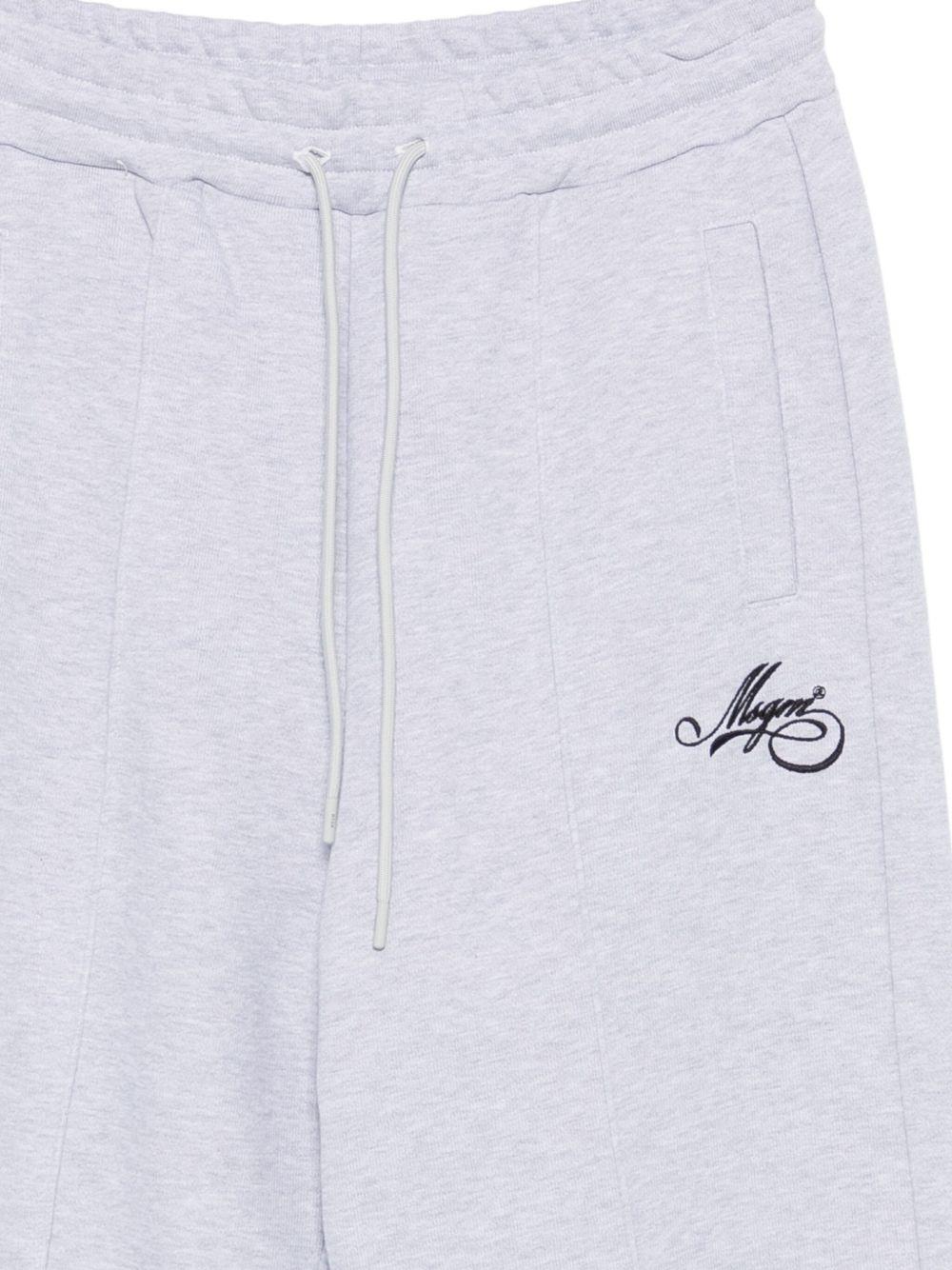 Pantaloni sportivi grigi in cotone con logo ricamato 3941MDP71257793 95 MSGM 
