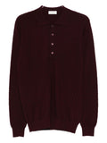 Polo bordeaux in maglia fine