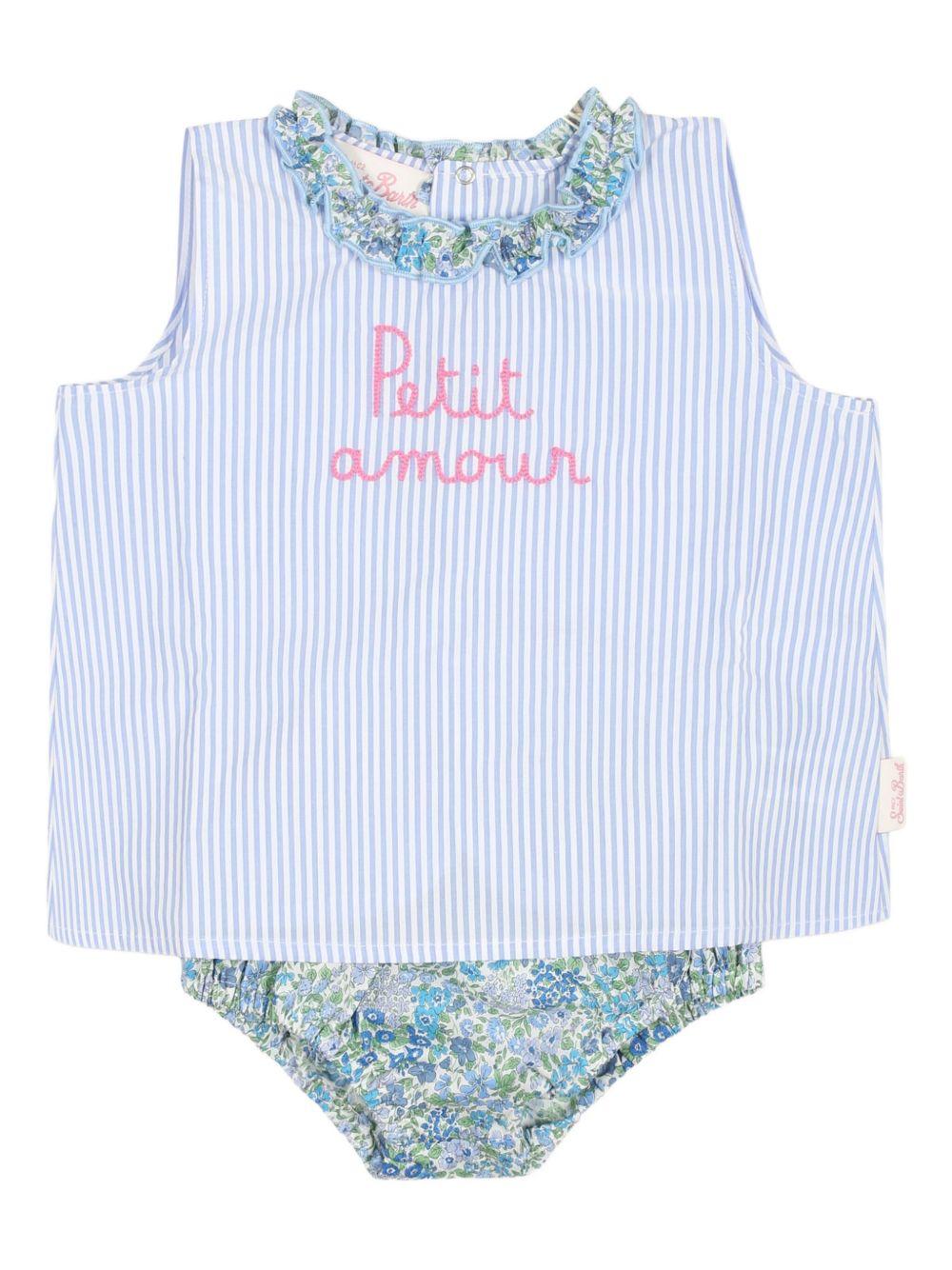 Completo Petit amour neonata blu (2pz) ABB0002 00372H MC2 SAINT BARTH KIDS 
